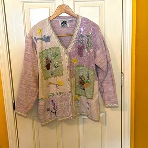 Cute Vintage Grandma Garden Sweater